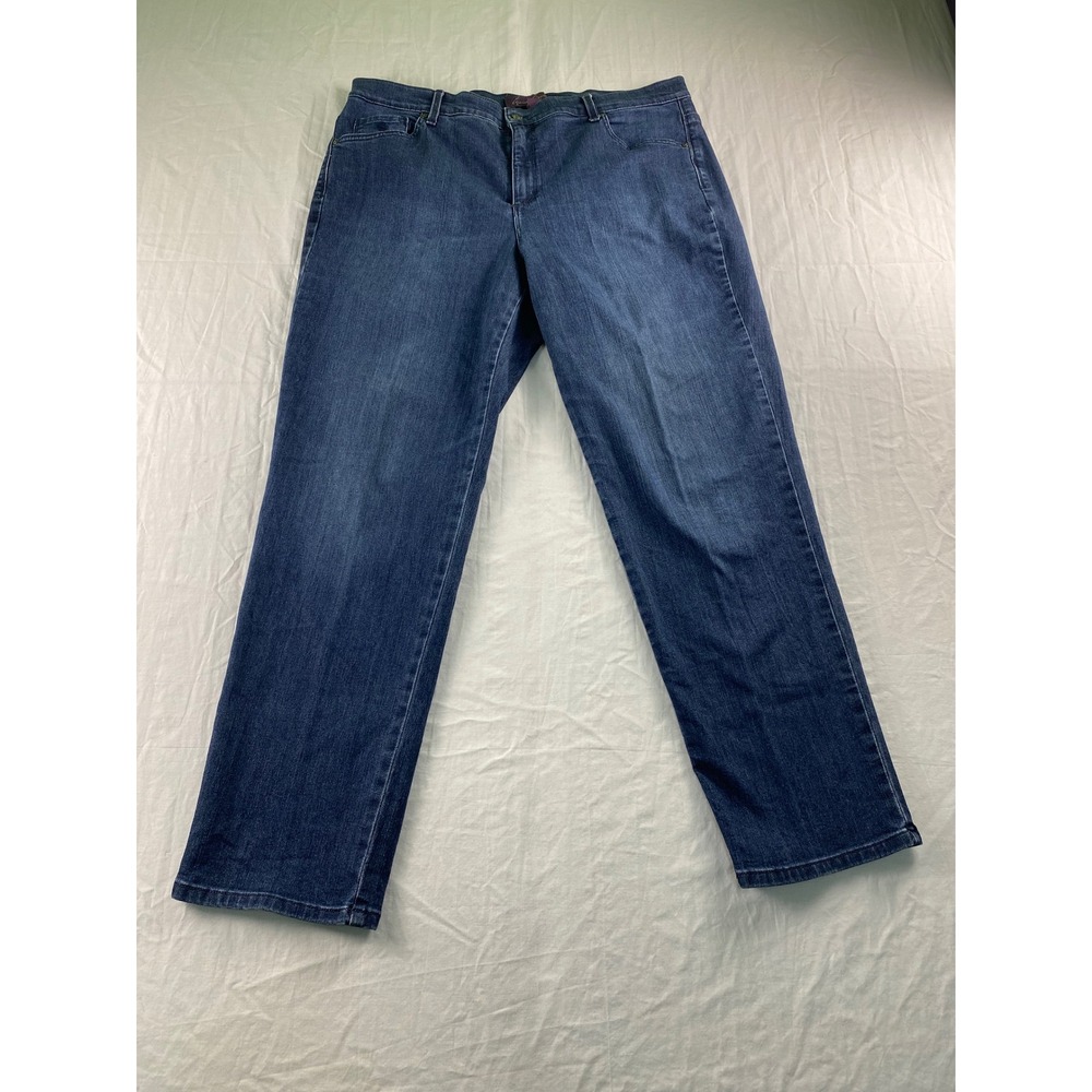 Gloria Vanderbilt Amanda Jeans Womens 16W Dark Wash High Rise Tapered Blue Denim